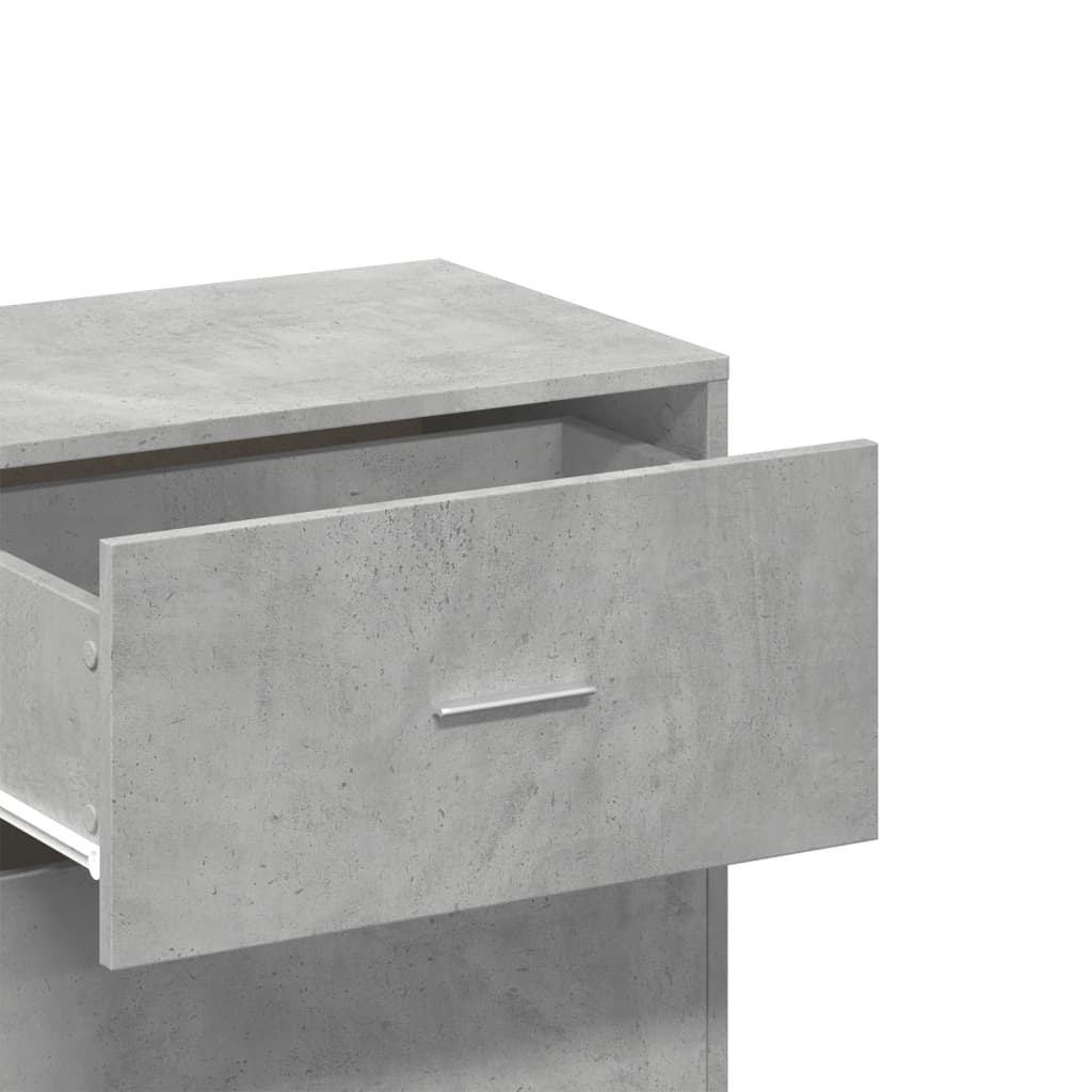 Side Cabinet Concrete Grey 56.5x39x90 cm Wood Material