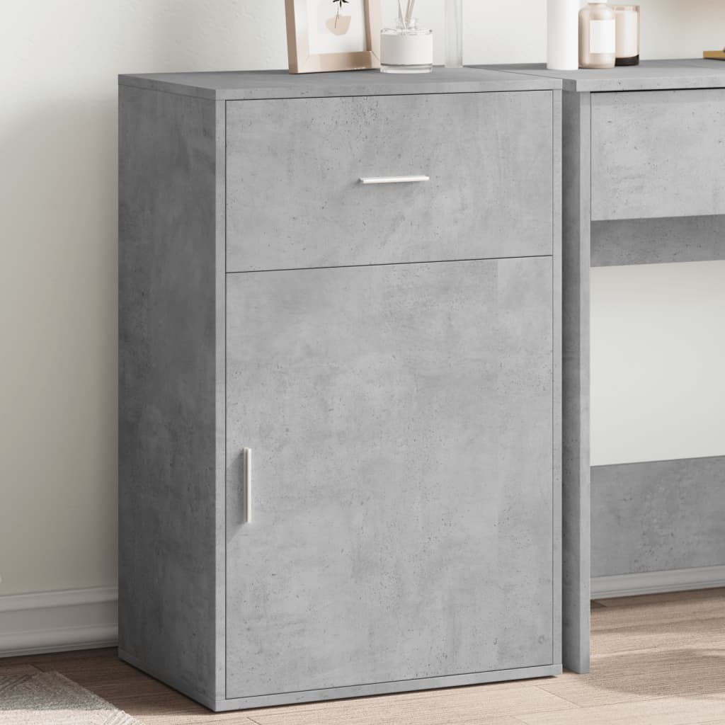 Side Cabinet Concrete Grey 56.5x39x90 cm Wood Material