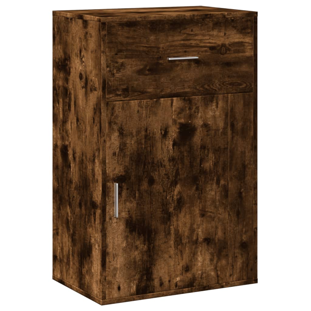 Side Cabinet Smoked Oak 56.5x39x90 cm Wood Material