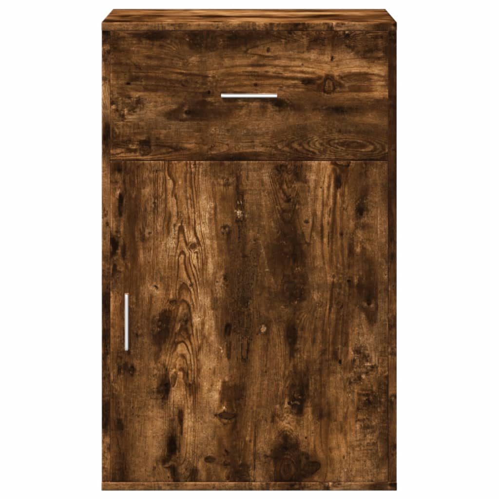 Side Cabinet Smoked Oak 56.5x39x90 cm Wood Material