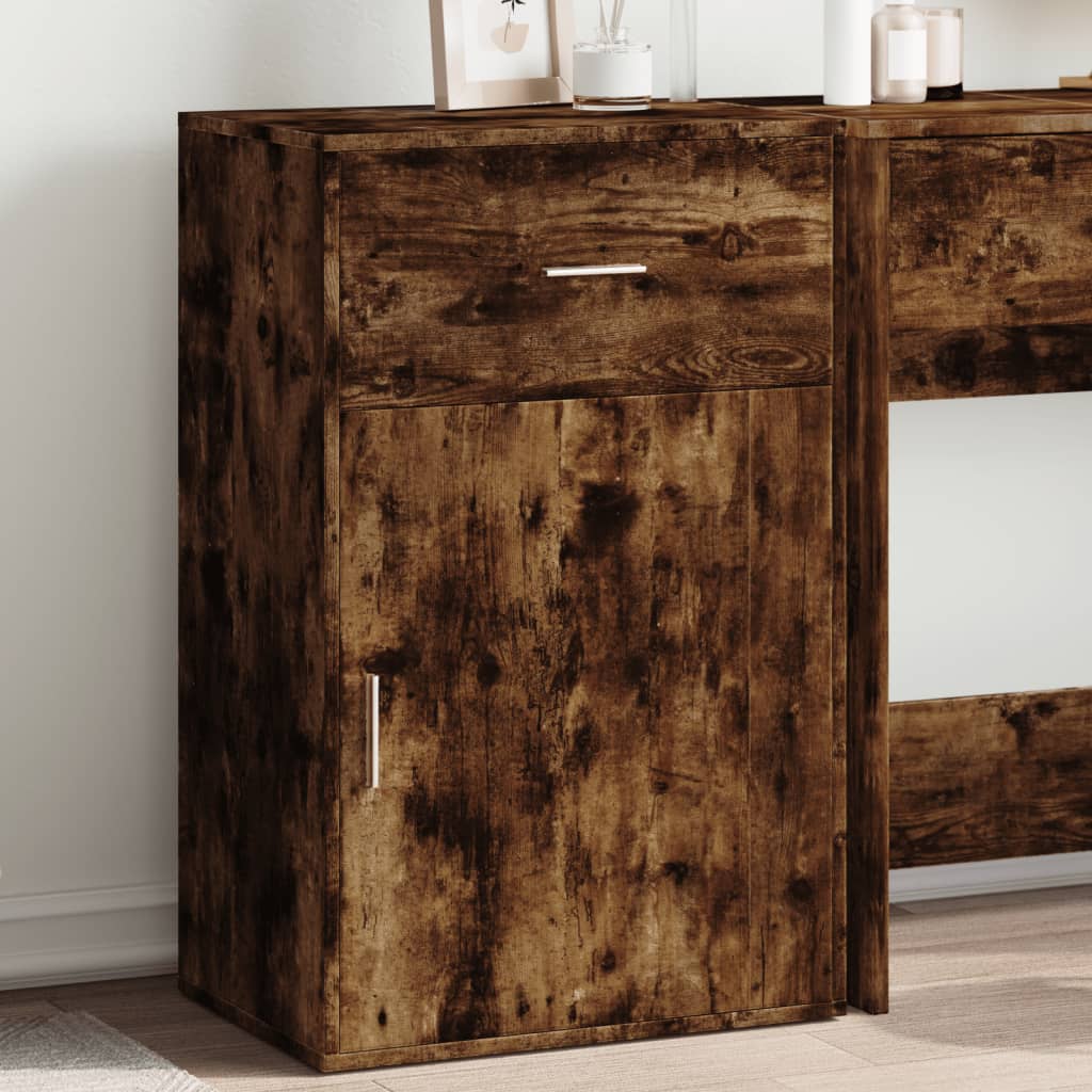 Side Cabinet Smoked Oak 56.5x39x90 cm Wood Material