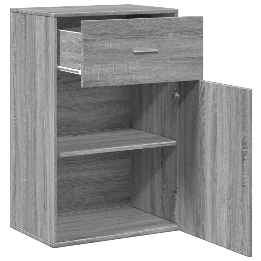 Side Cabinet Gray Sonoma 56.5x39x90 cm Wood Material