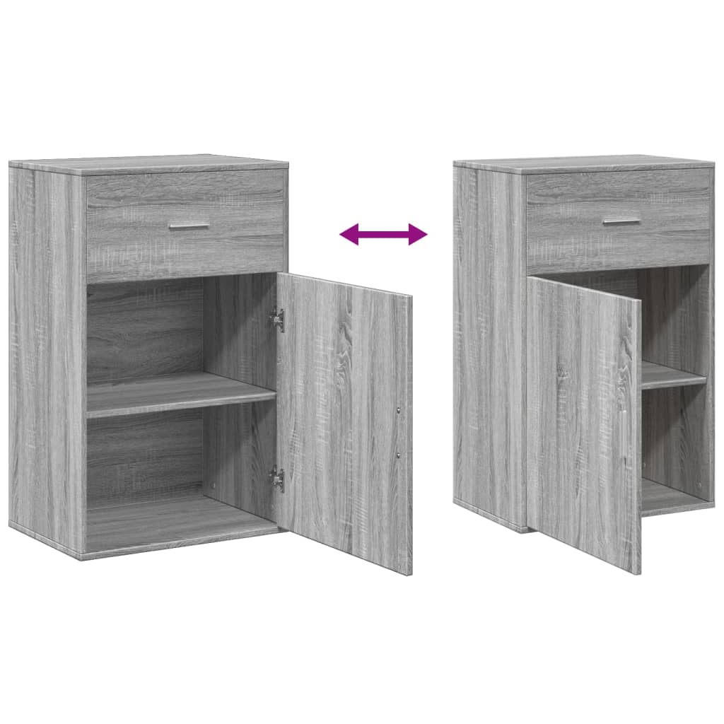 Side Cabinet Gray Sonoma 56.5x39x90 cm Wood Material