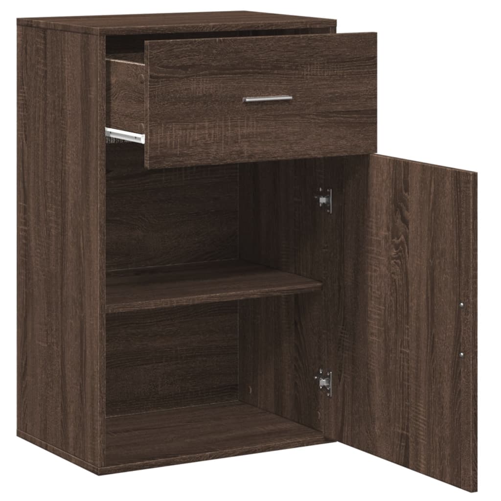 Side Cabinet Brown Oak Look 56.5x39x90 cm Wood Material