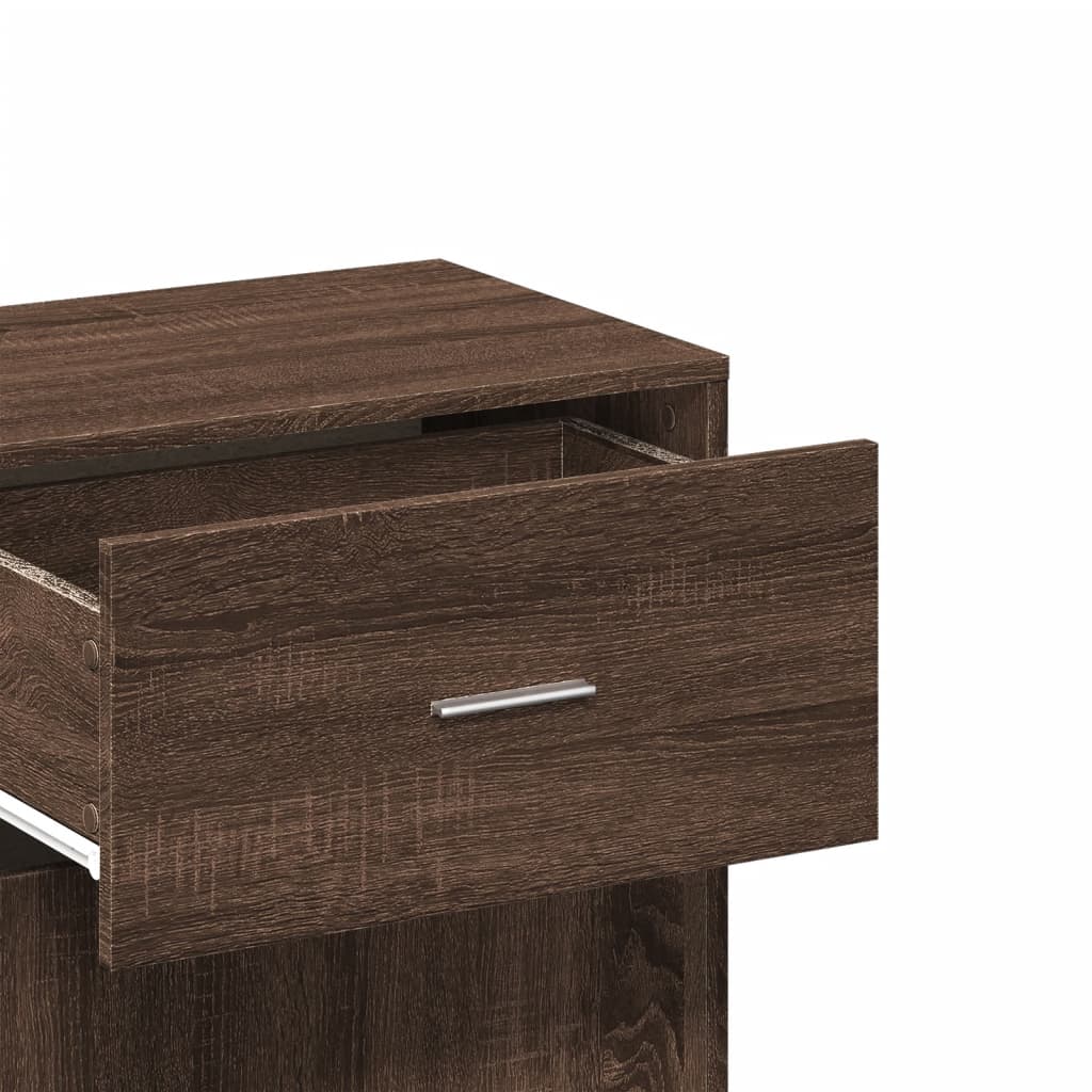 Side Cabinet Brown Oak Look 56.5x39x90 cm Wood Material