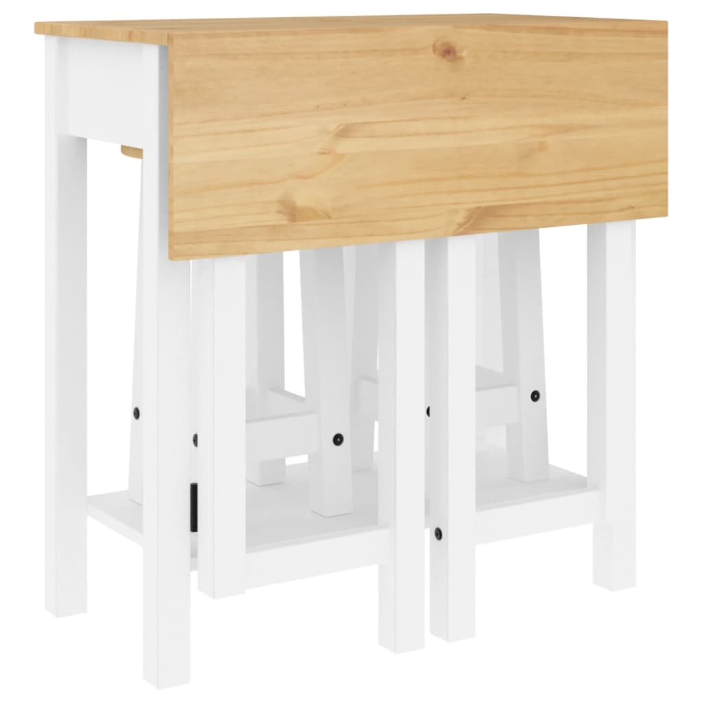 3-piece bar set white solid pine