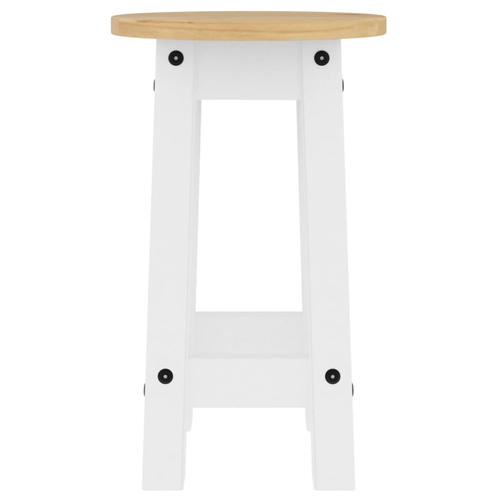 Bar Stools 2 pcs. White Solid Pine