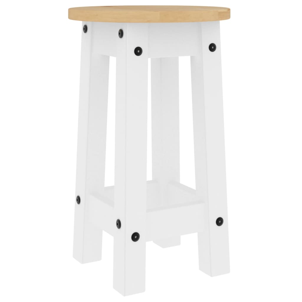 Bar Stools 2 pcs. White Solid Pine