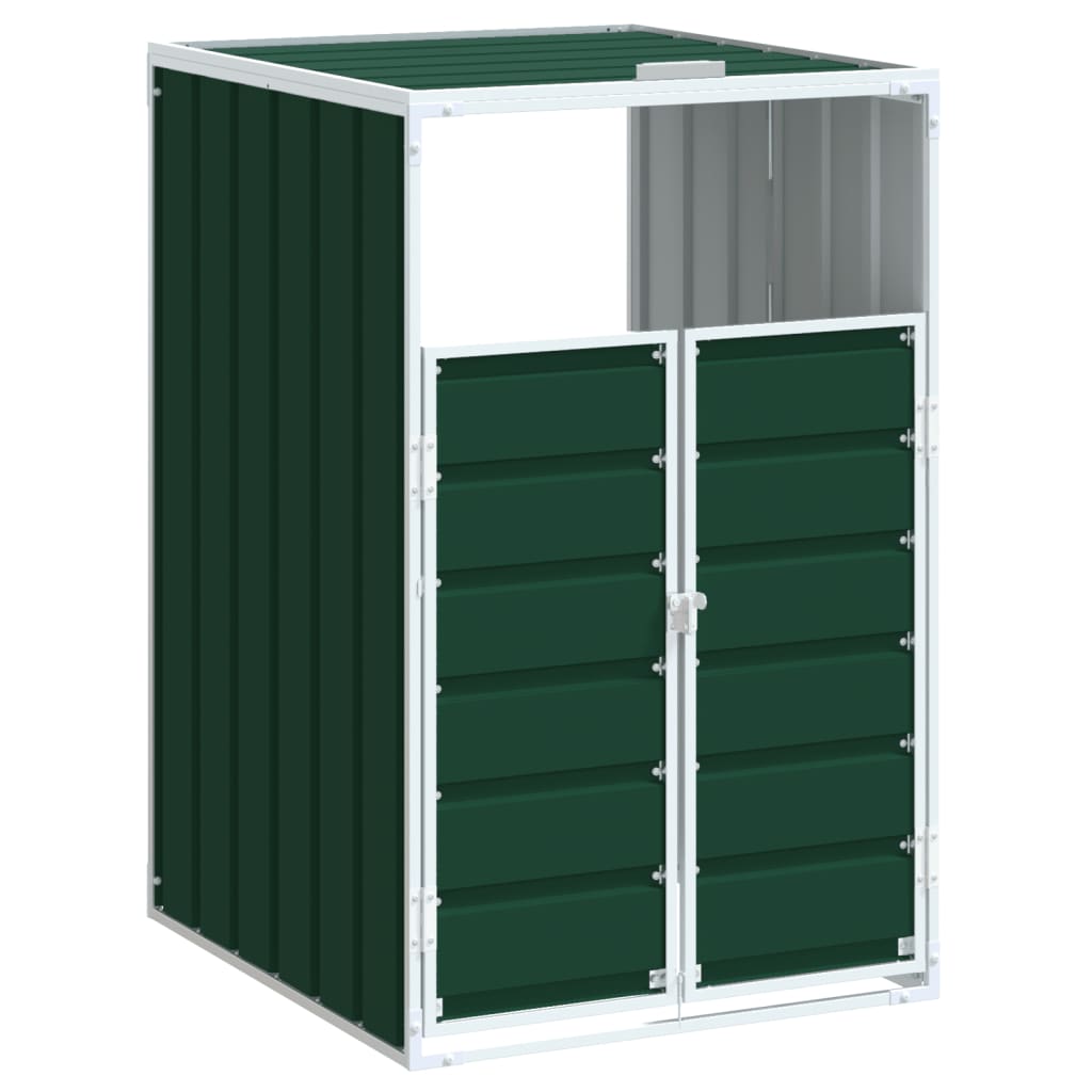 Garbage can box for 1 tonne green 72x81x115 cm steel