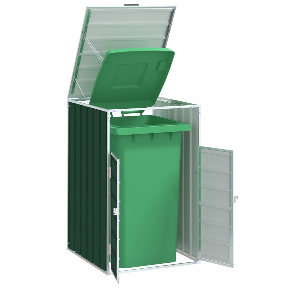 Garbage can box for 1 tonne green 72x81x115 cm steel