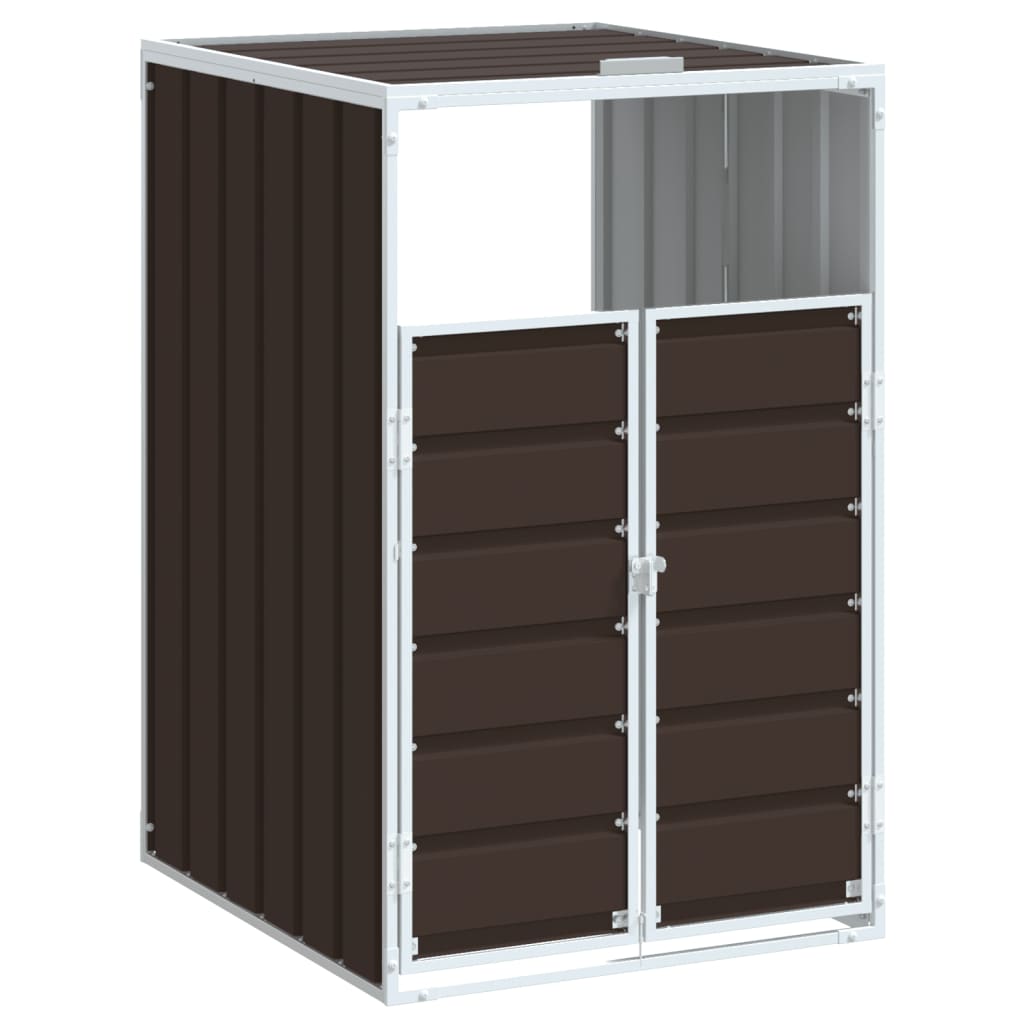 Garbage can box for 1 ton brown 72x81x115 cm steel