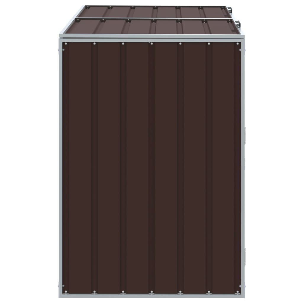 Garbage can box for 2 tons brown 144x81x113 cm steel