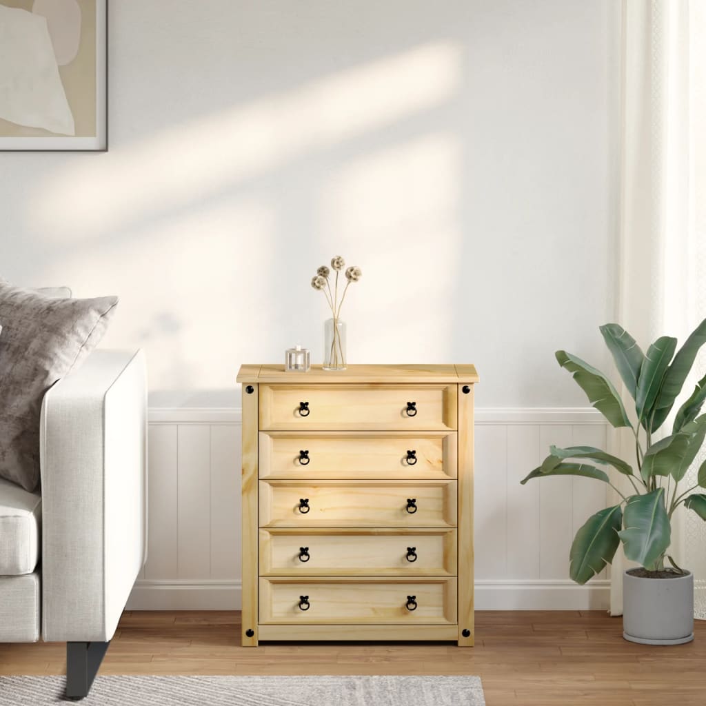 Chest of drawers Corona 80x40x89 cm solid pine wood