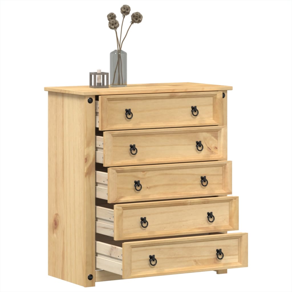 Chest of drawers Corona 80x40x89 cm solid pine wood