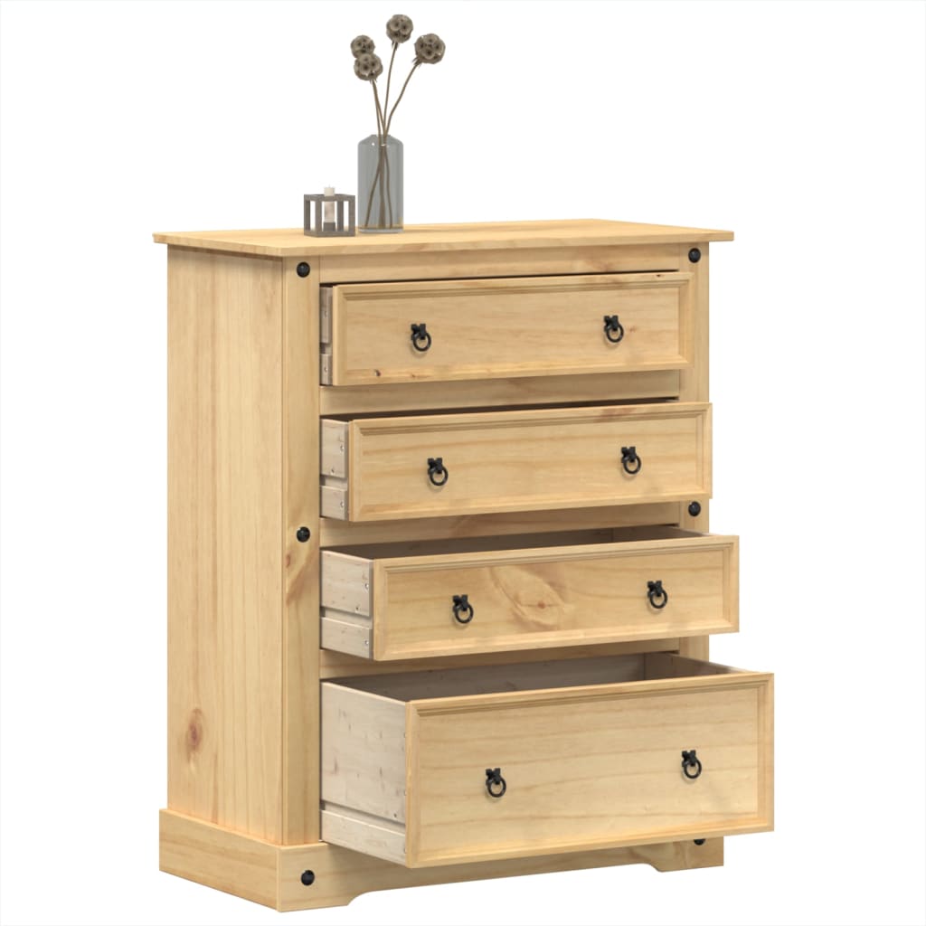 Chest of drawers Corona 92x48x120 cm solid pine wood