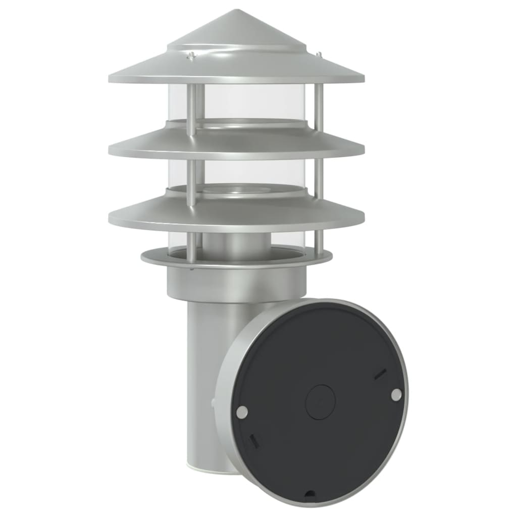 Outdoor Wall Light Silver Stainless Steel