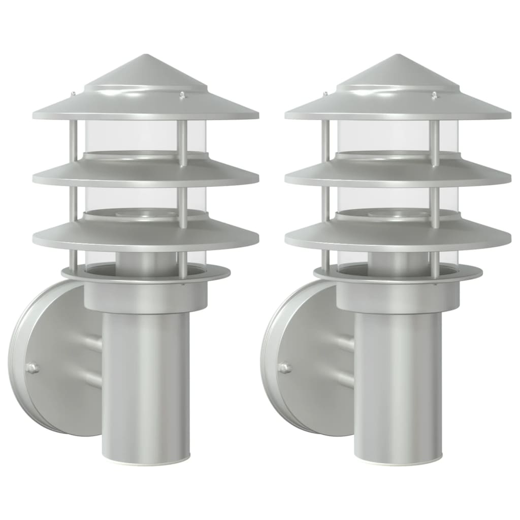 Outdoor Wall Lights 2 pcs. Silver Stainless Steel