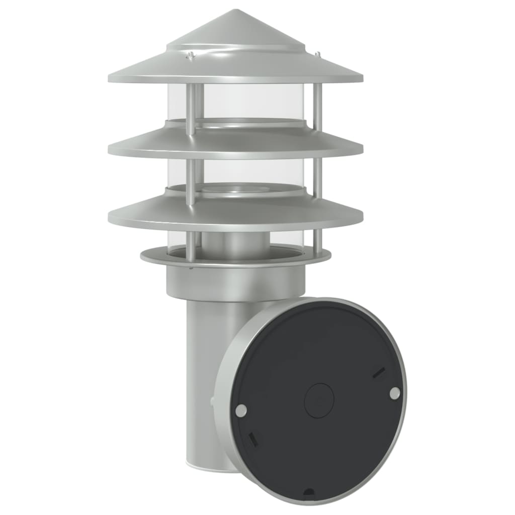 Outdoor Wall Light with Motion Detector Silver Stainless Steel