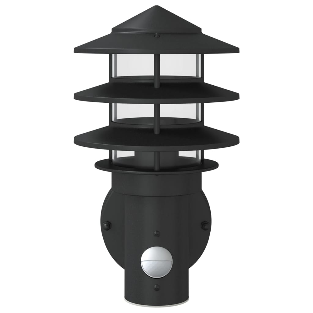 Outdoor Wall Light with Motion Detector Black Stainless Steel