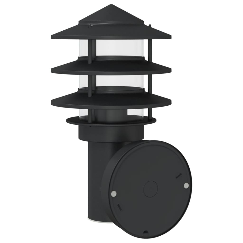 Outdoor Wall Light with Motion Detector Black Stainless Steel