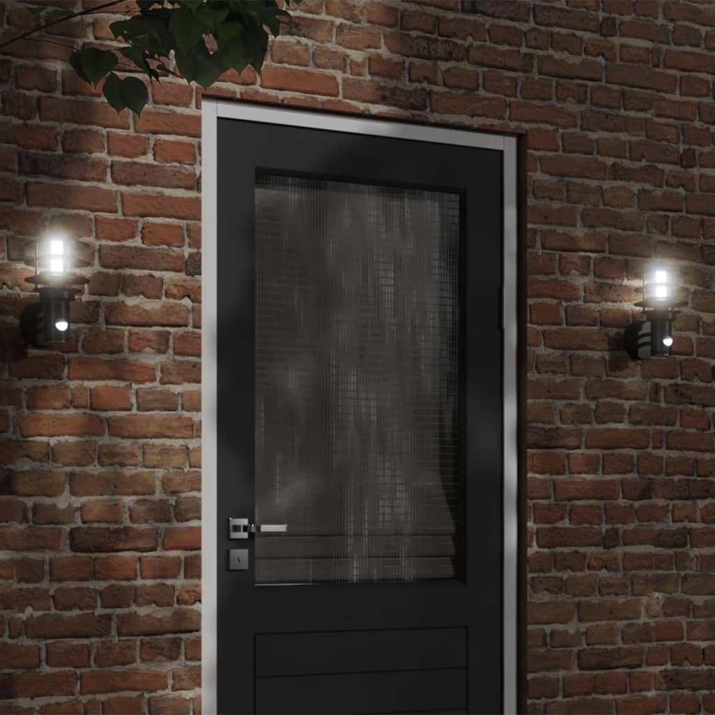 Outdoor Wall Light with Motion Detector Black Stainless Steel