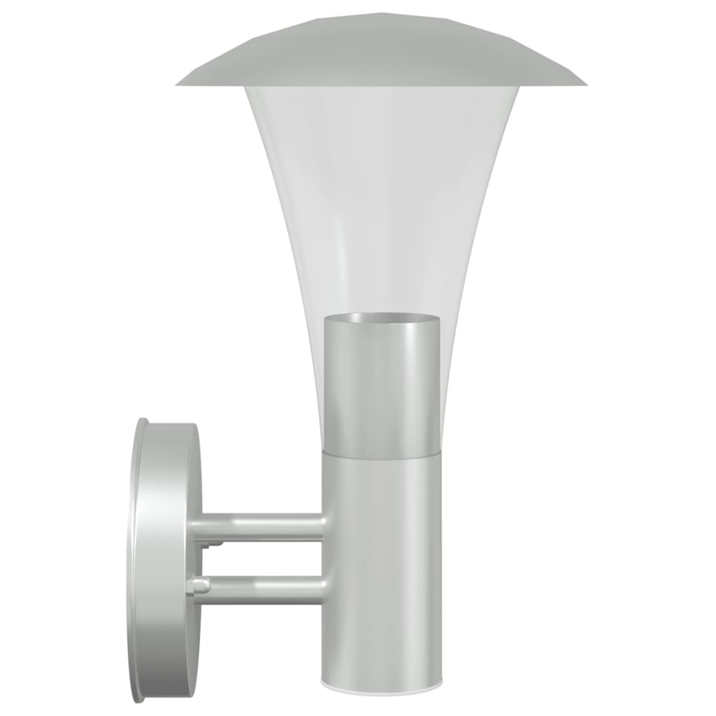 Outdoor Wall Light Silver Stainless Steel