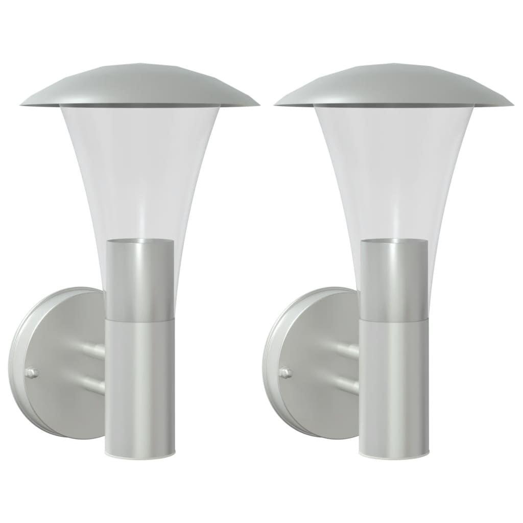 Outdoor Wall Lights 2 pcs. Silver Stainless Steel