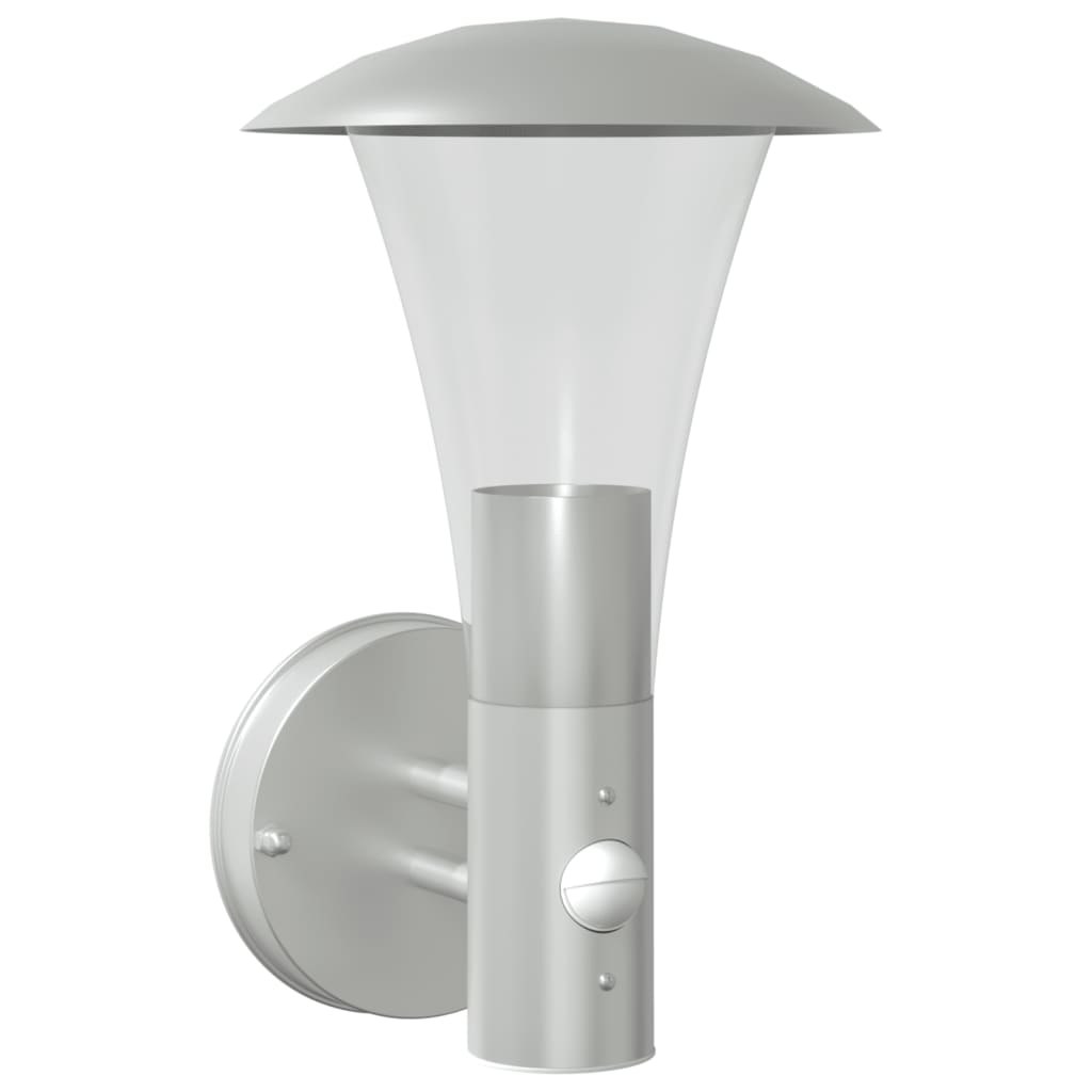 Outdoor Wall Light with Motion Detector Silver Stainless Steel