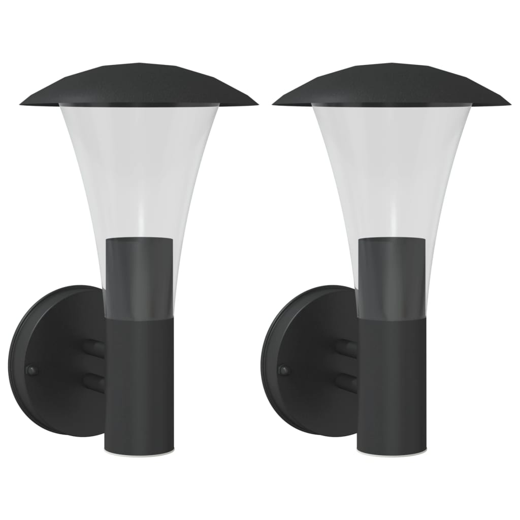 Outdoor Wall Lights 2 pcs. Black Stainless Steel