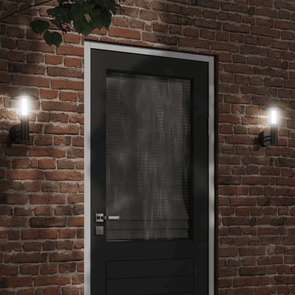 Outdoor Wall Lights 2 pcs. Black Stainless Steel