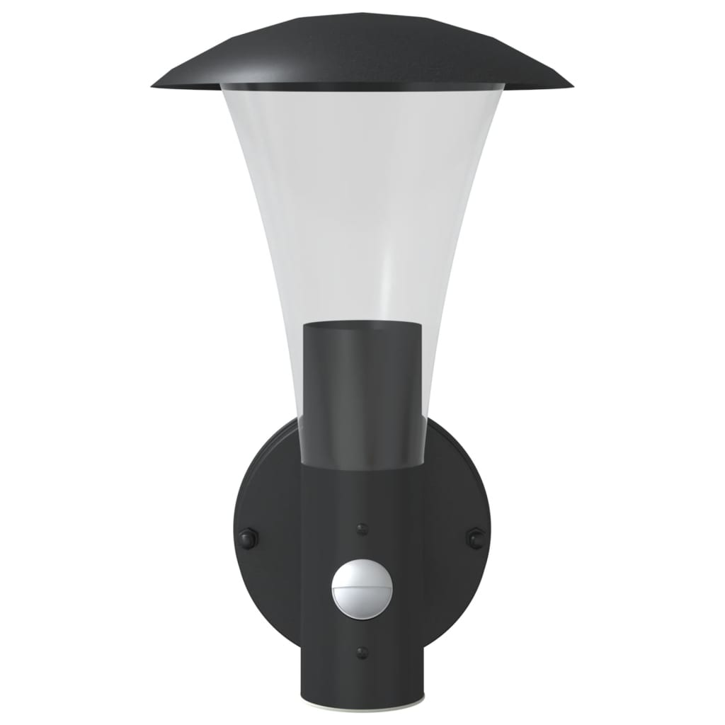 Outdoor Wall Light with Motion Detector Black Stainless Steel