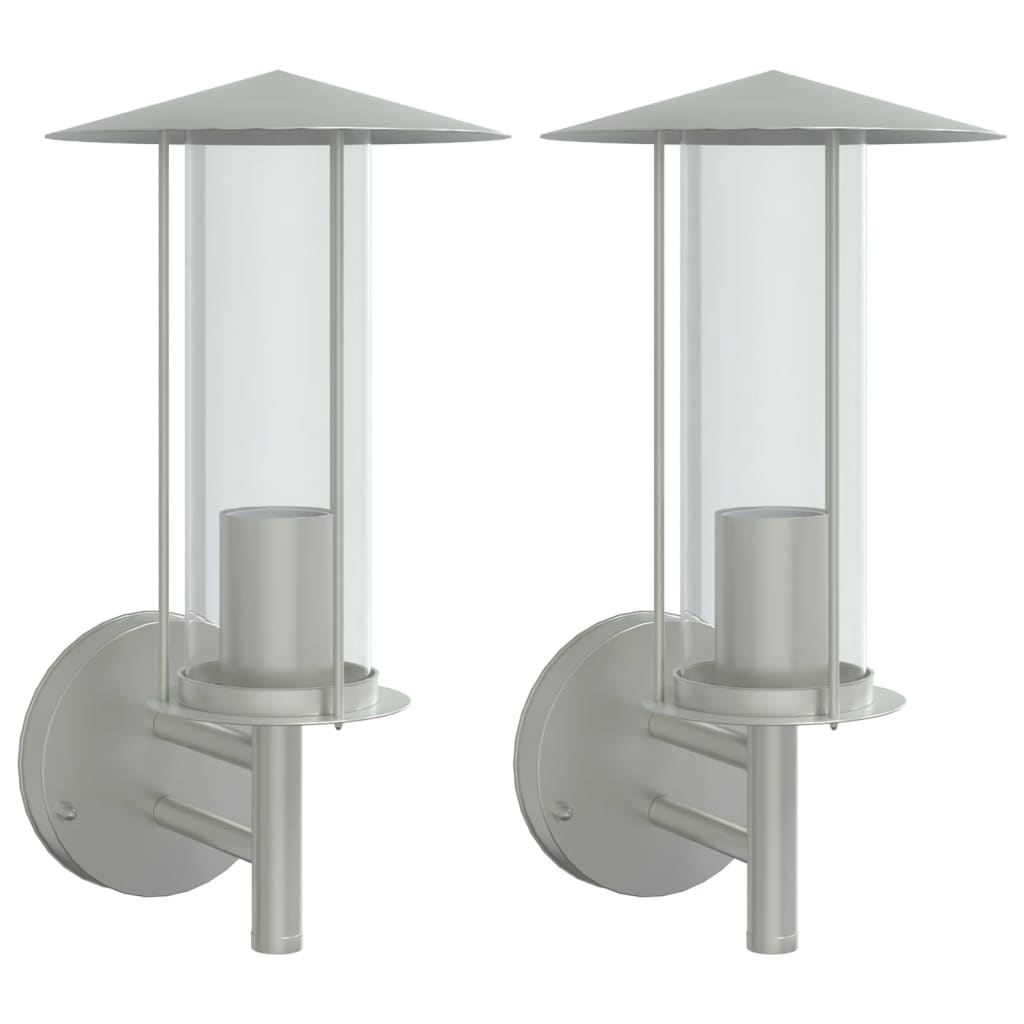 Outdoor Wall Lights 2 pcs. Silver Stainless Steel