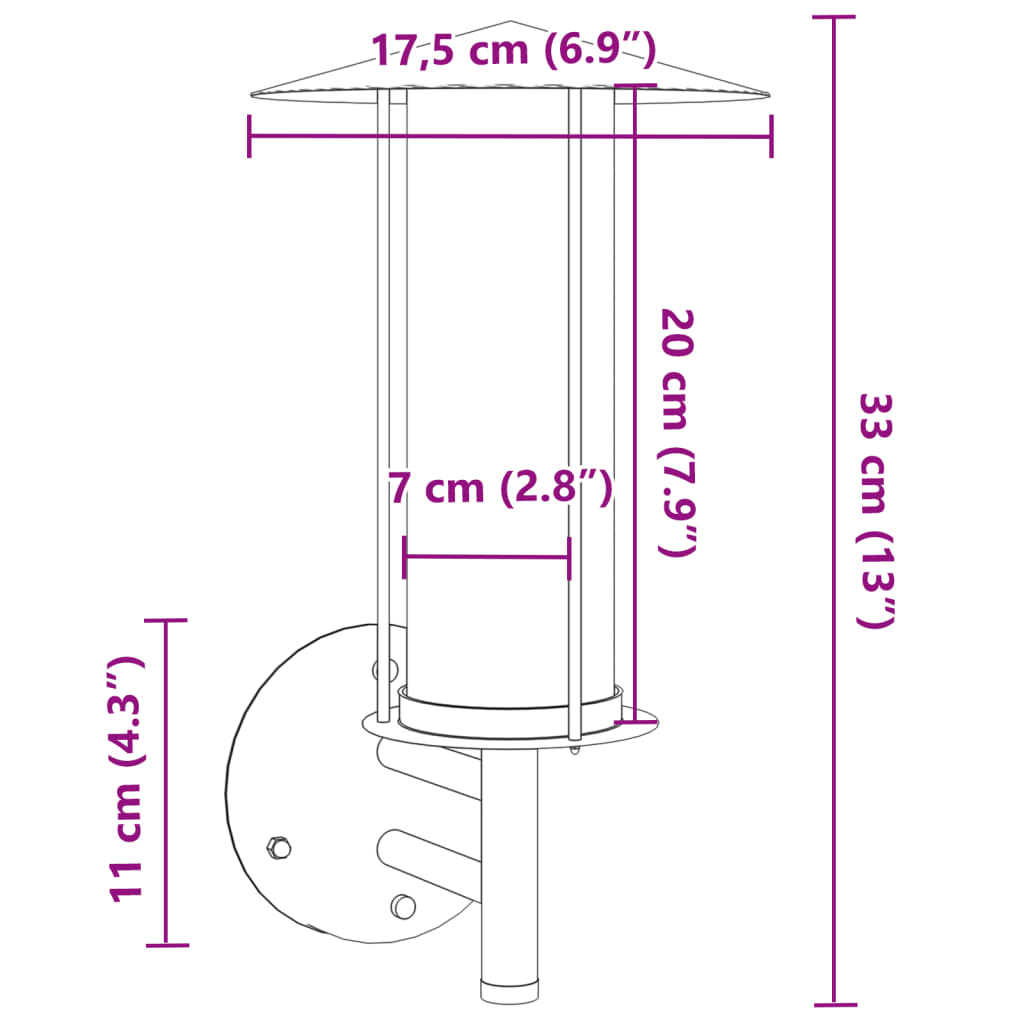 Outdoor Wall Lights 2 pcs. Silver Stainless Steel