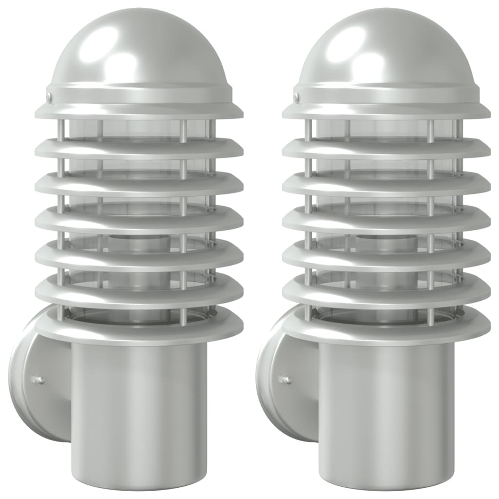 Outdoor Wall Lights 2 pcs. Silver Stainless Steel