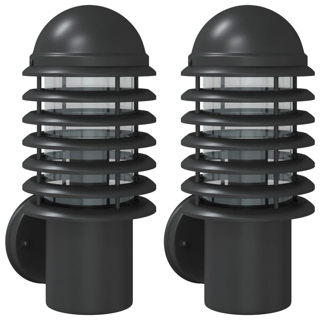 Outdoor Wall Lights 2 pcs. Black Stainless Steel