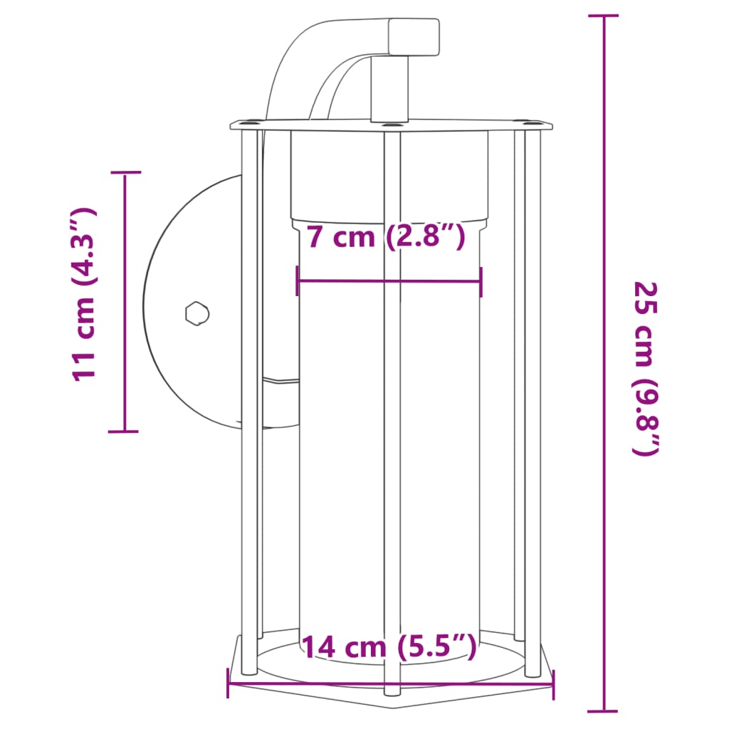 Outdoor Wall Light Black Stainless Steel