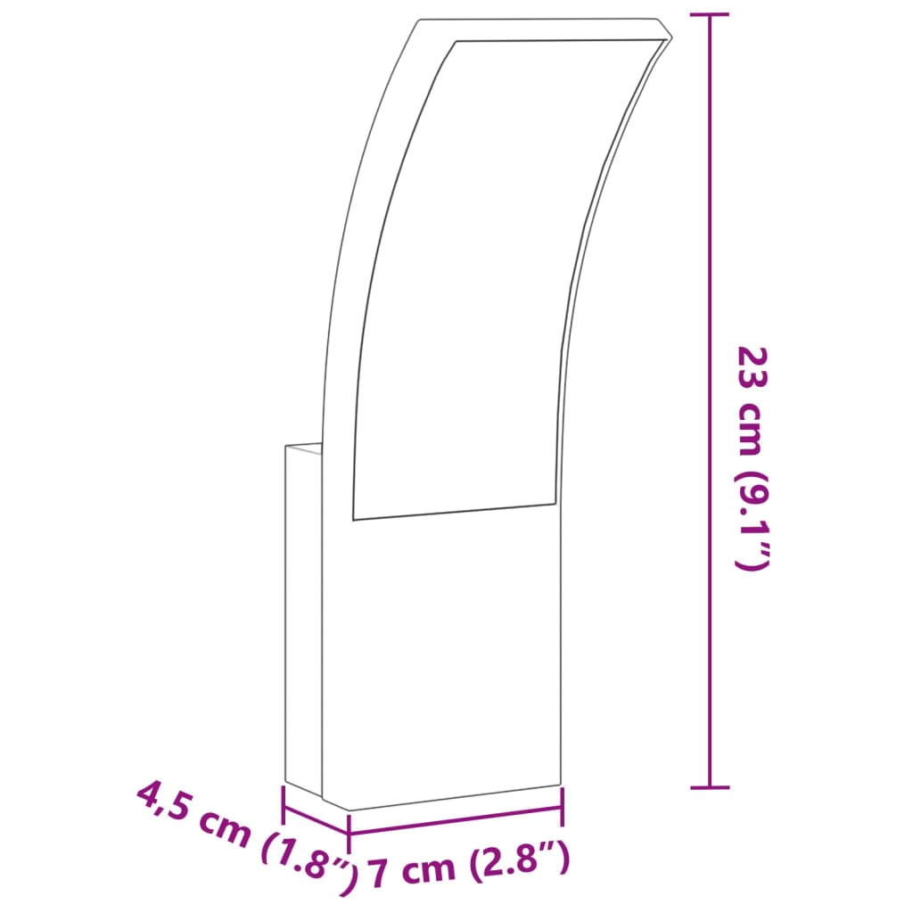 LED outdoor wall light white die-cast aluminum