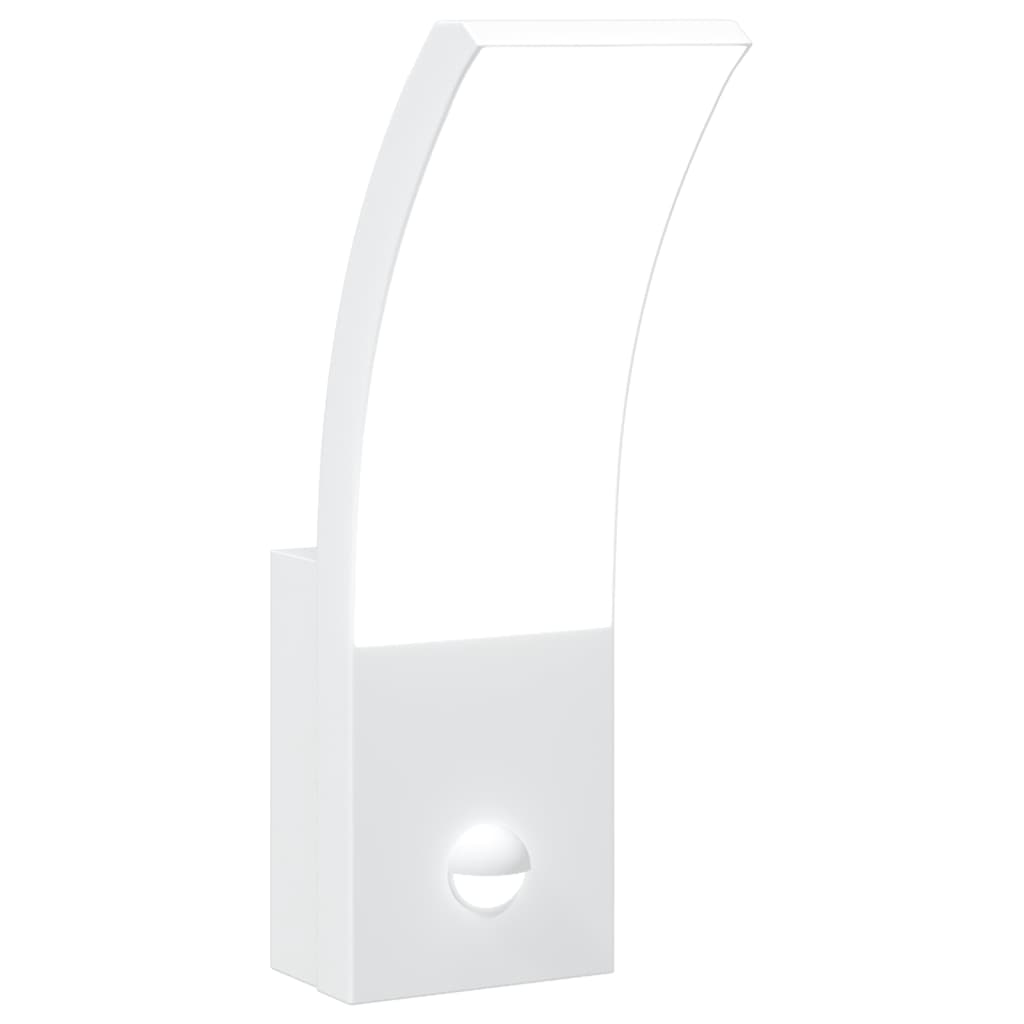 LED outdoor wall light with sensor white die-cast aluminum