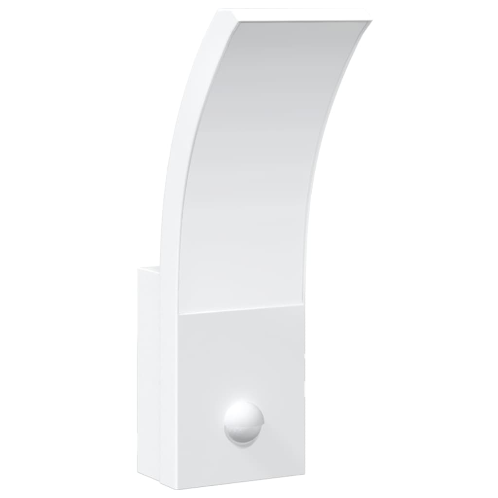 LED outdoor wall light with sensor white die-cast aluminum