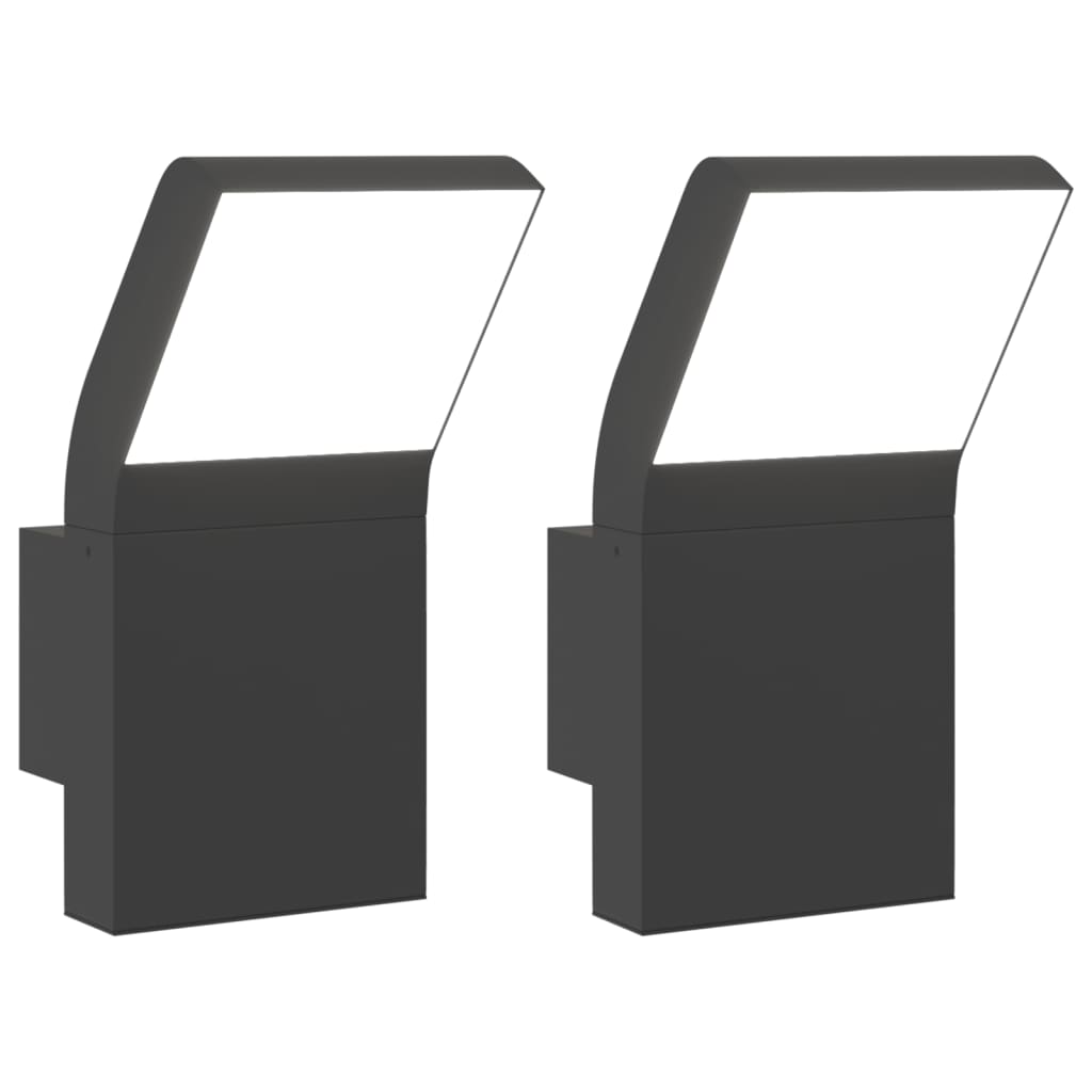 LED outdoor wall lights 2 pcs. Black die-cast aluminum