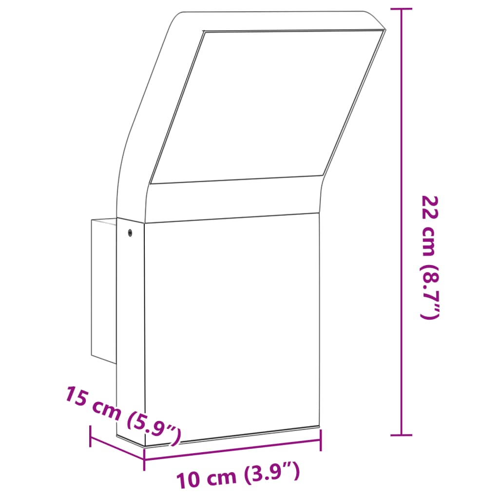 LED outdoor wall light white die-cast aluminum