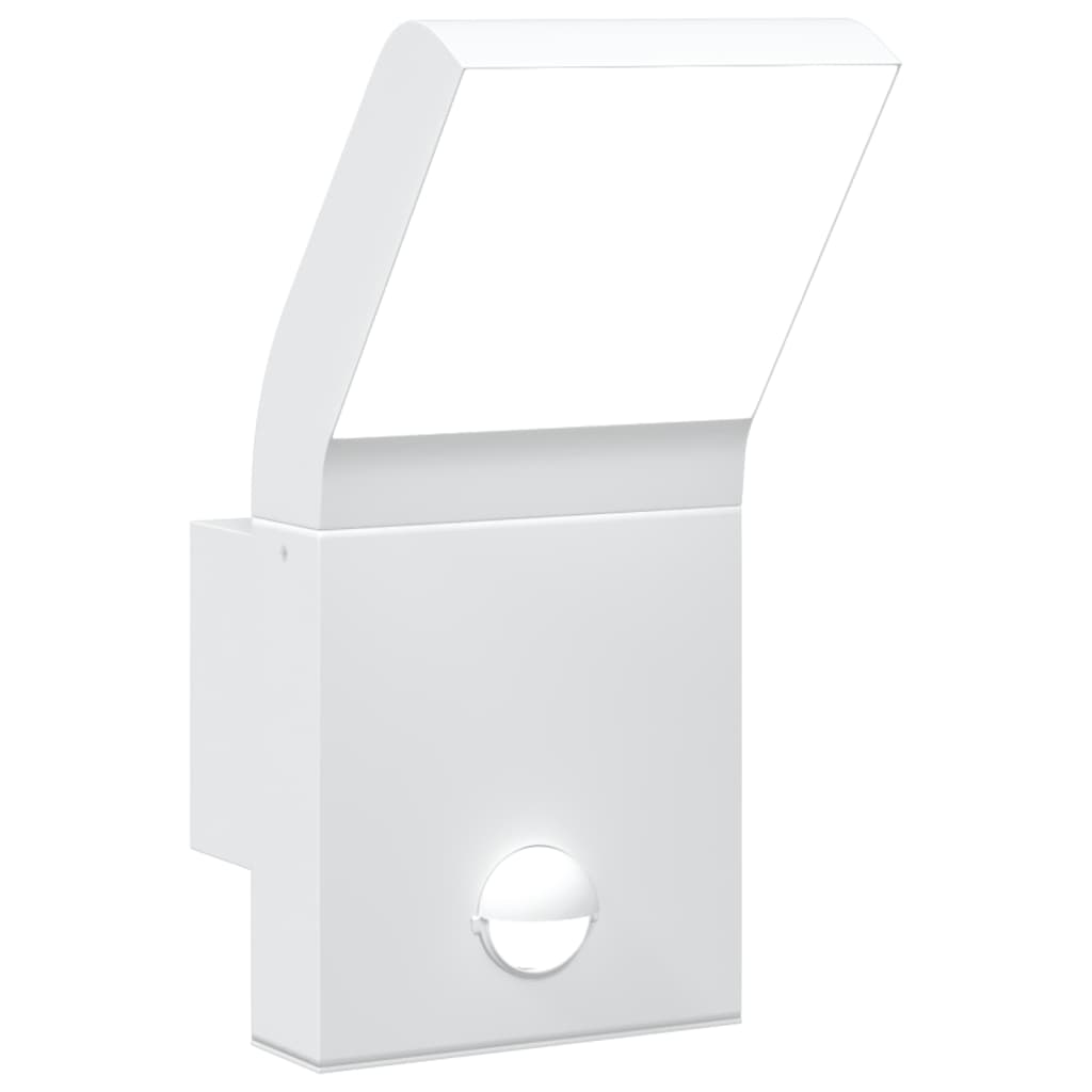 LED outdoor wall light with sensor white die-cast aluminum