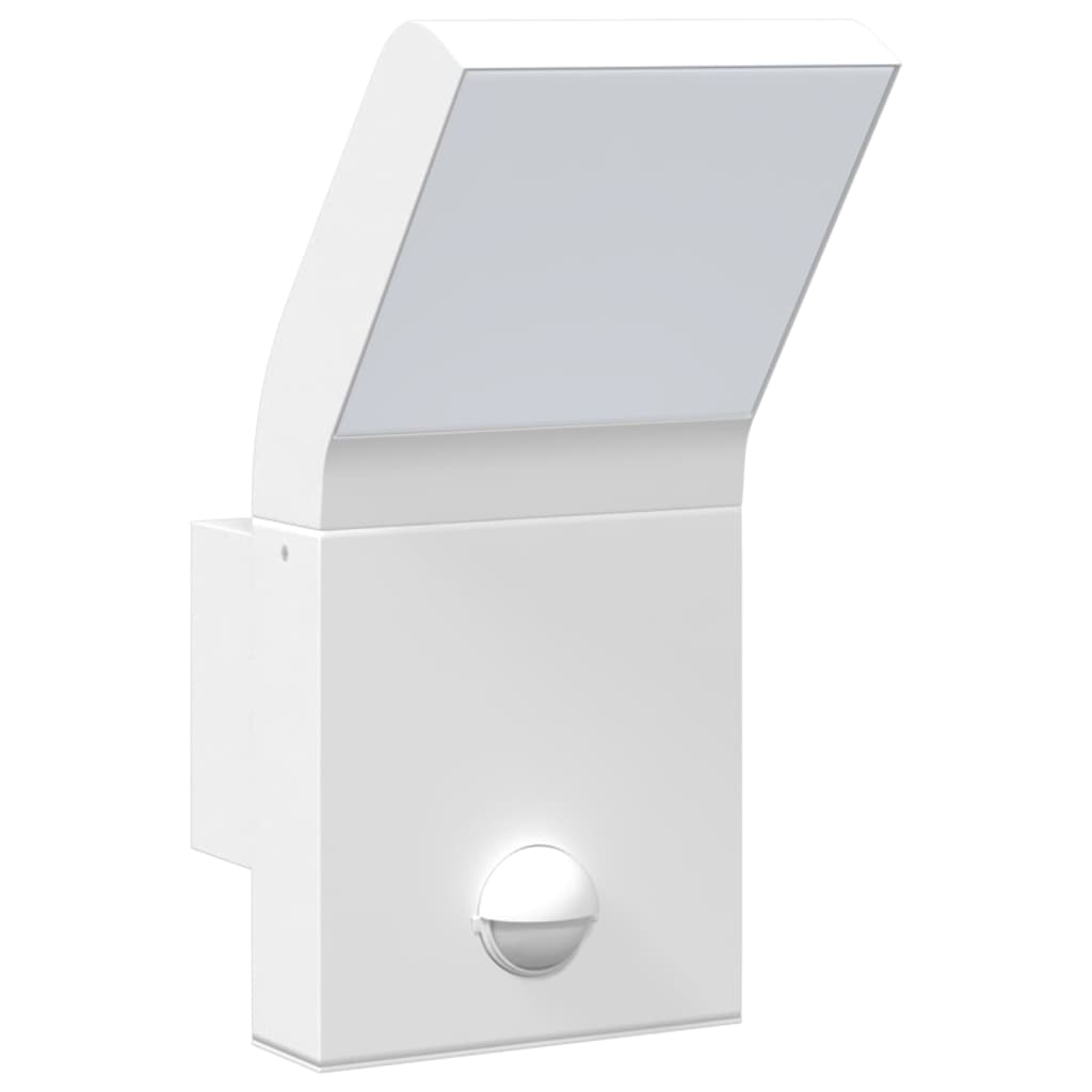 LED outdoor wall light with sensor white die-cast aluminum