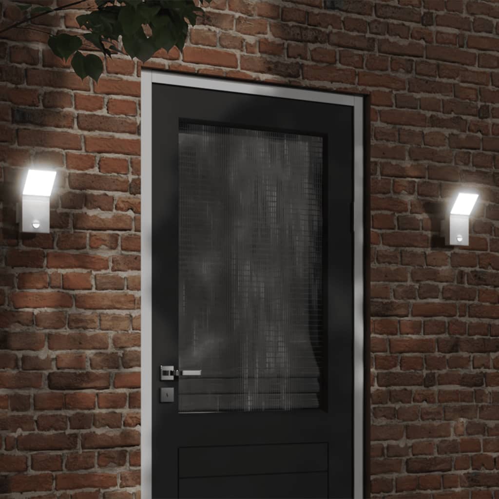 LED outdoor wall light with sensor white die-cast aluminum