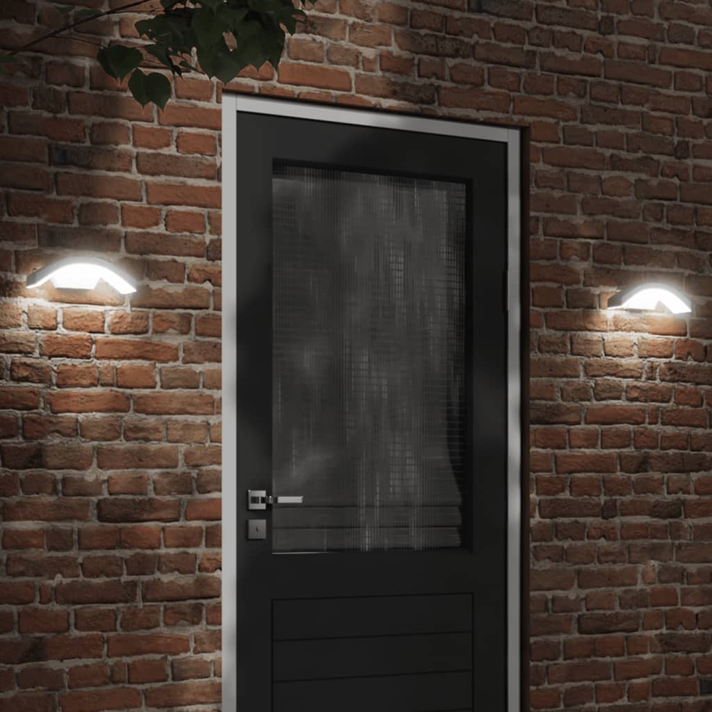 LED outdoor wall light with sensor white die-cast aluminum