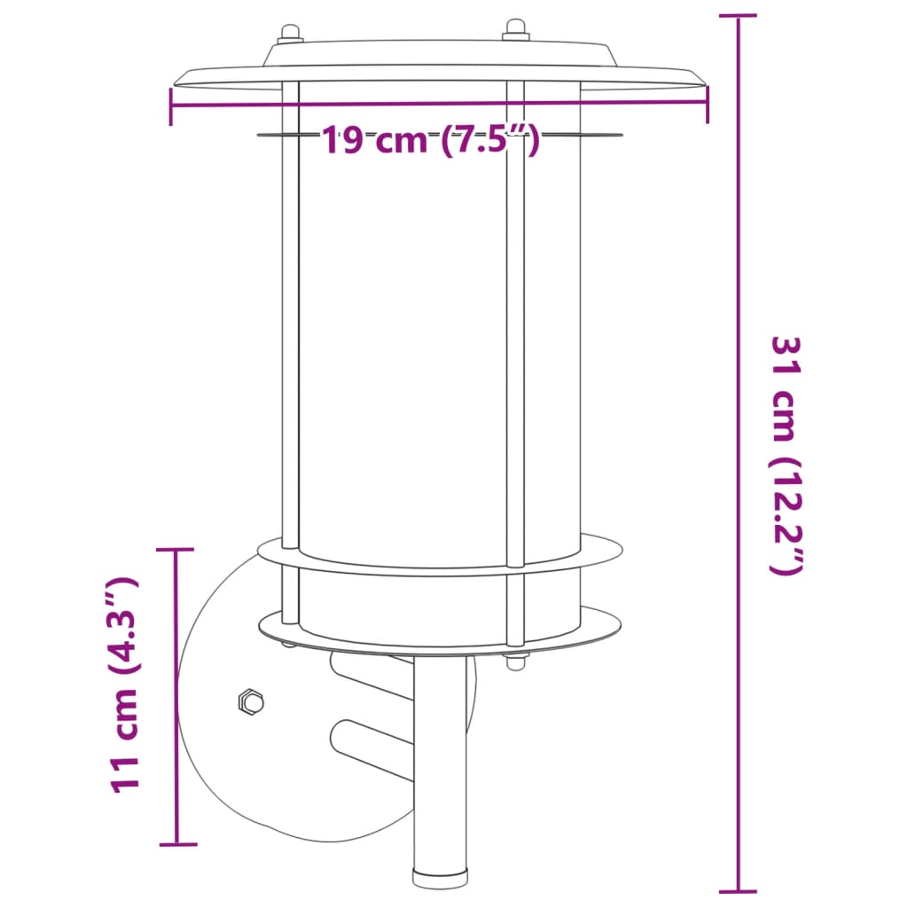 Outdoor Wall Lights 2 pcs. Silver Stainless Steel