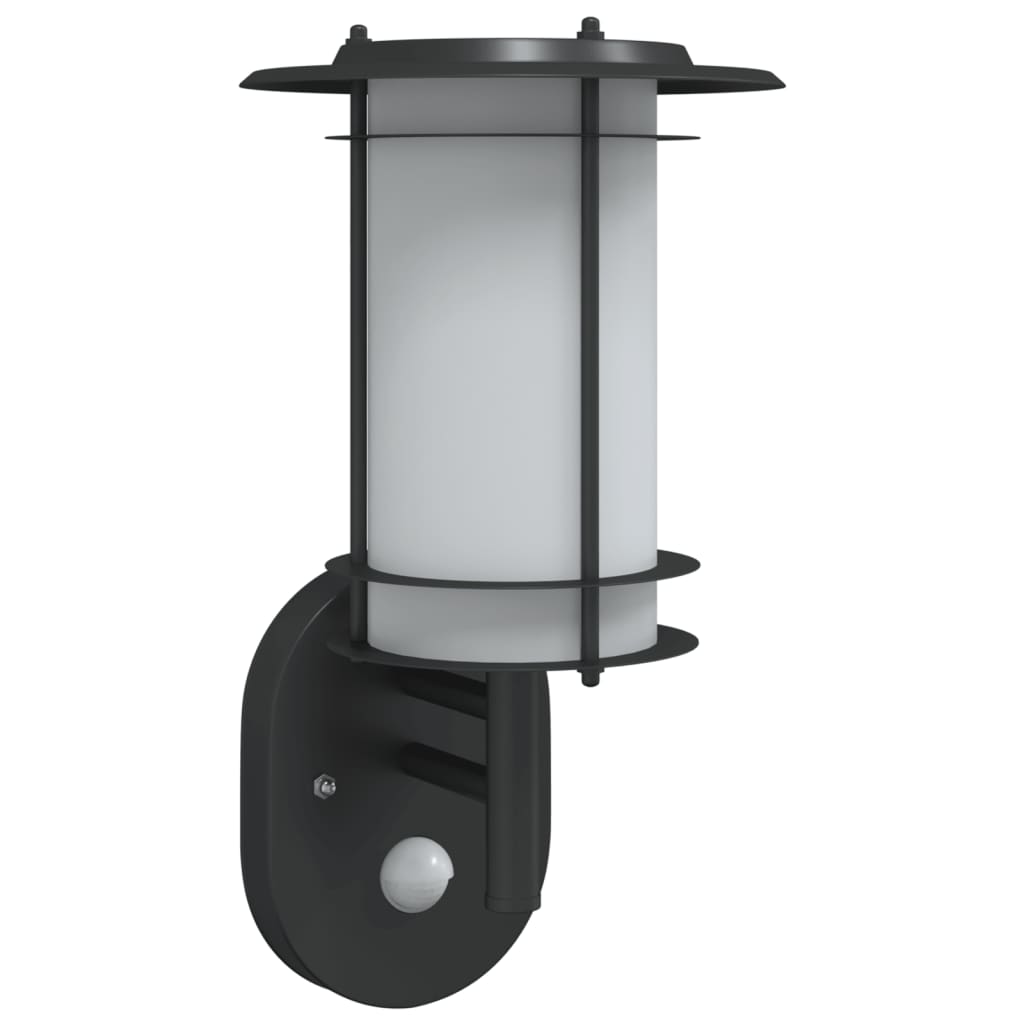 Outdoor Wall Light with Motion Detector Black Stainless Steel