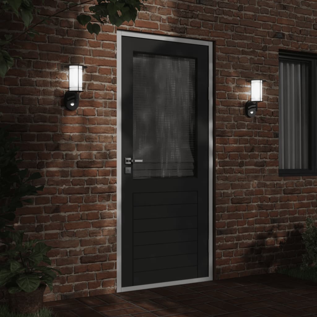 Outdoor Wall Light with Motion Detector Black Stainless Steel