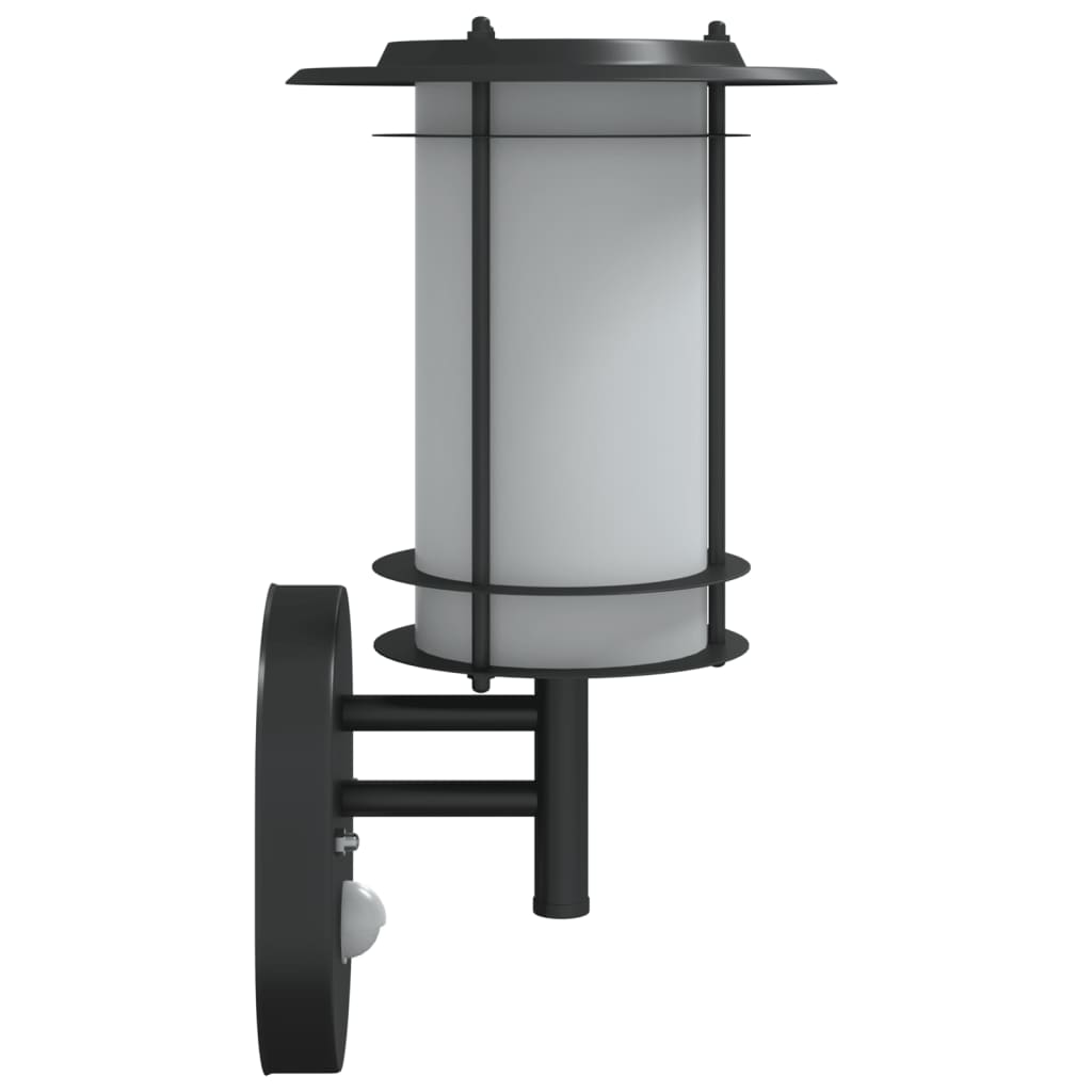 Outdoor Wall Light with Motion Detector Black Stainless Steel