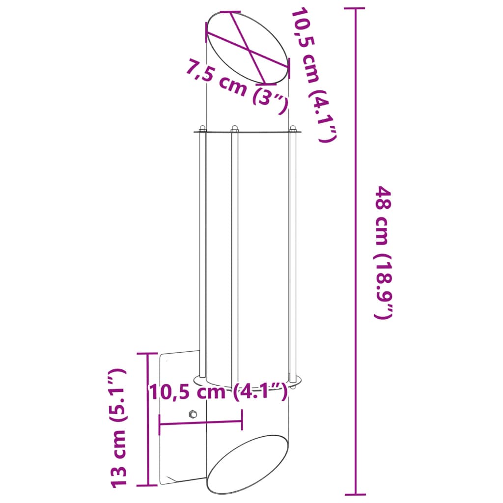 Outdoor Wall Light Silver Stainless Steel